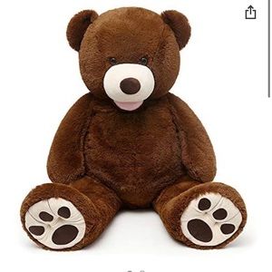 Giant Teddy Bear Plush Dark Brown 51 inches